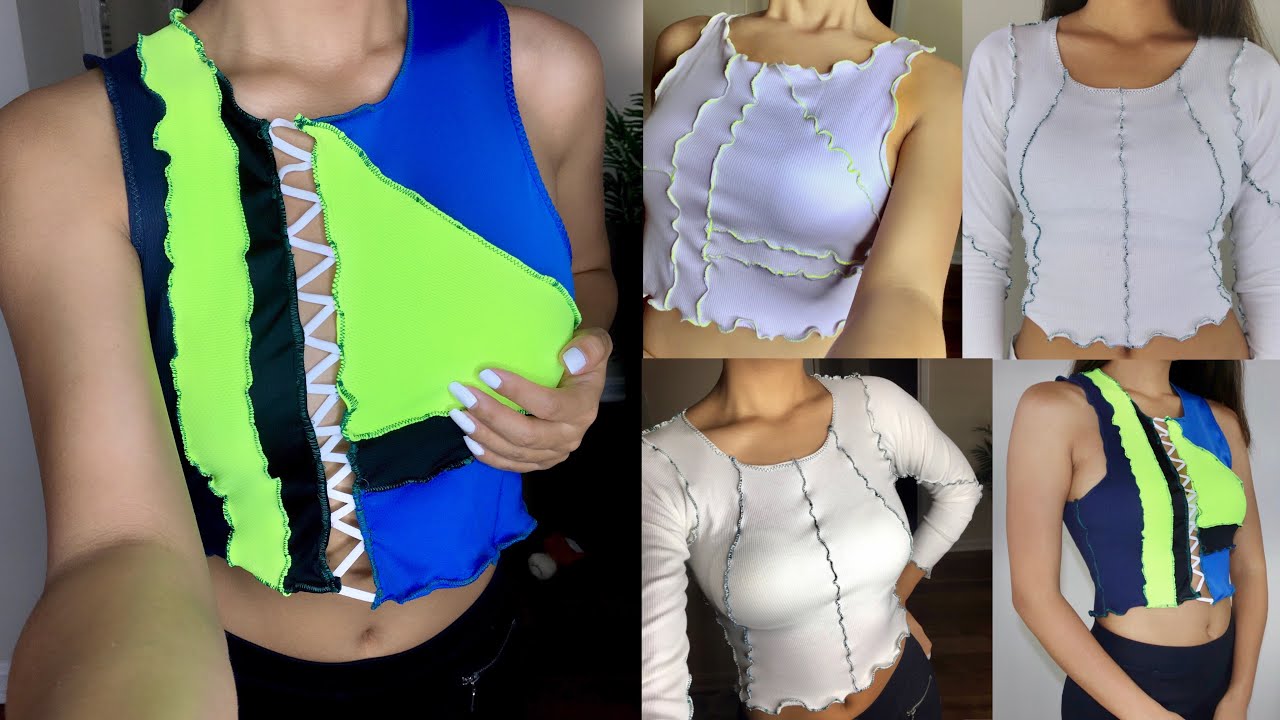 DIY Reversible Overlocker Tops without a serger (3 styles) beginner friendly | DIY CROP TOPS