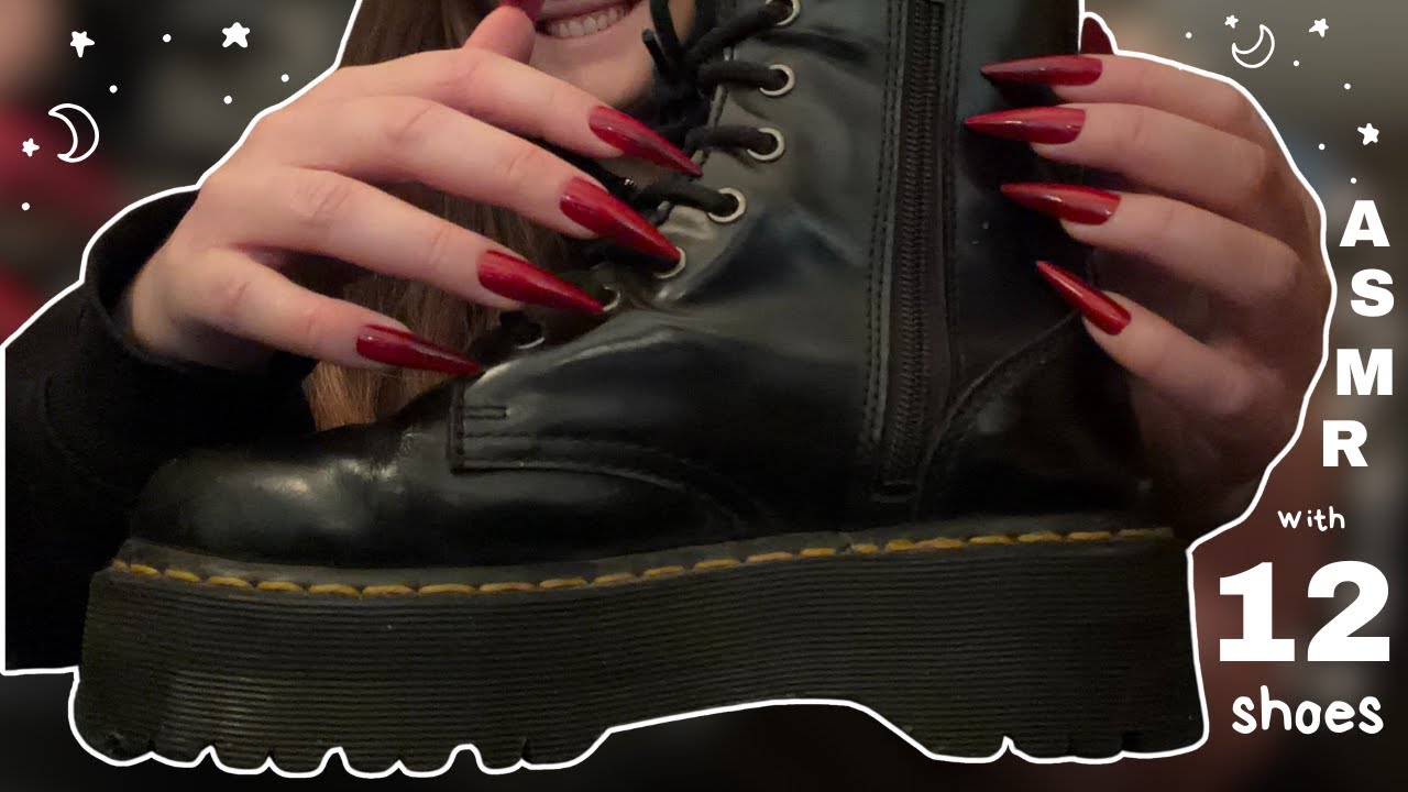 ASMR with 12 Shoes 🩰 Fabric Scratching, Leather Tapping & Mic Scratching (No Talking)