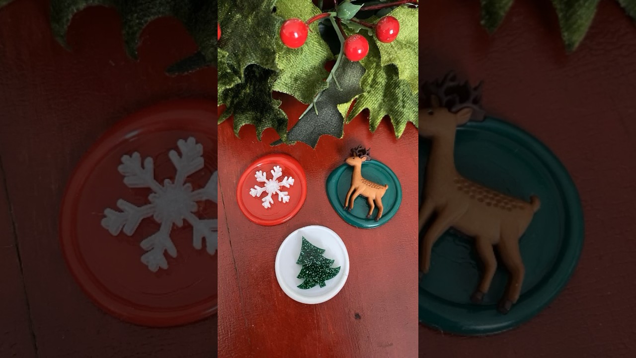 Adding Christmas Embellishments to wax seals #papercrafts #christmascrafts #waxseals