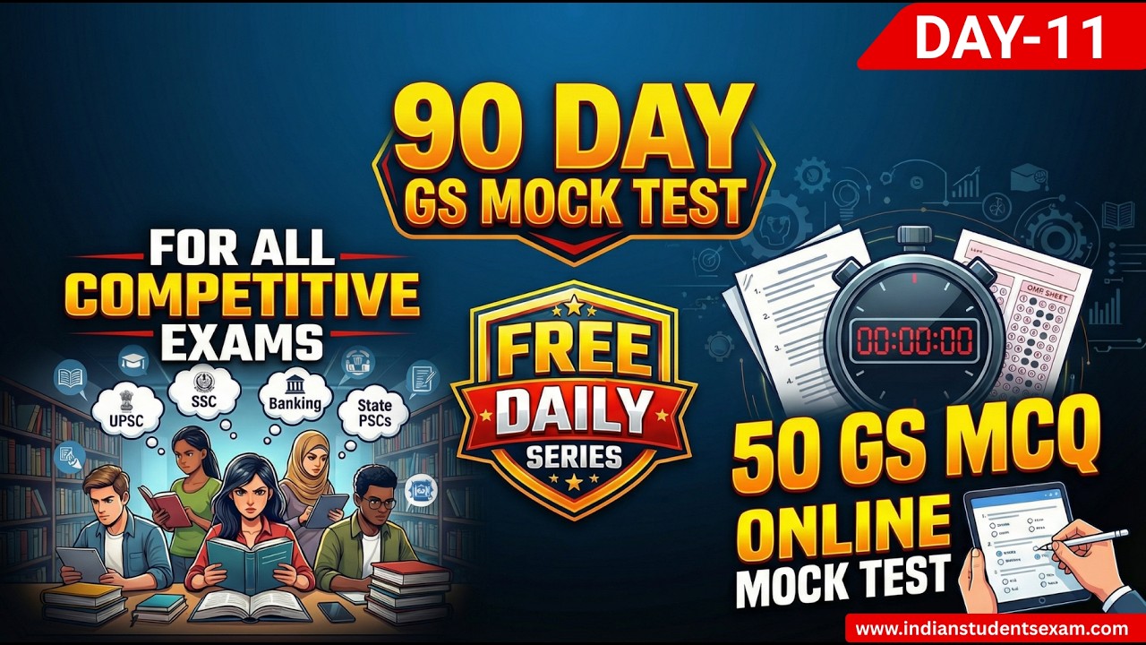 GS Mock Test DAY 11 🔥 50 Important GS MCQs for SSC, Railway & Banking