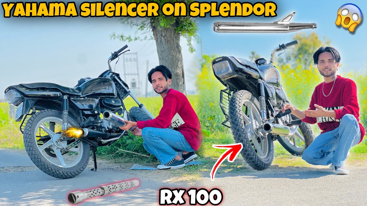 Yahama Silencer On Splendor😍 || Price? || Full Review || * Loud Sound💥* Splendor Modified 2024😱||