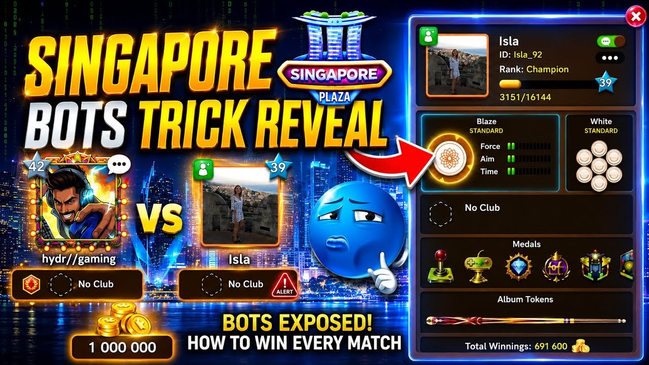 Finally Carrompool Singapore Bot Player Trick Reveal 👀🚀 | Don't Miss | Must Watch |
