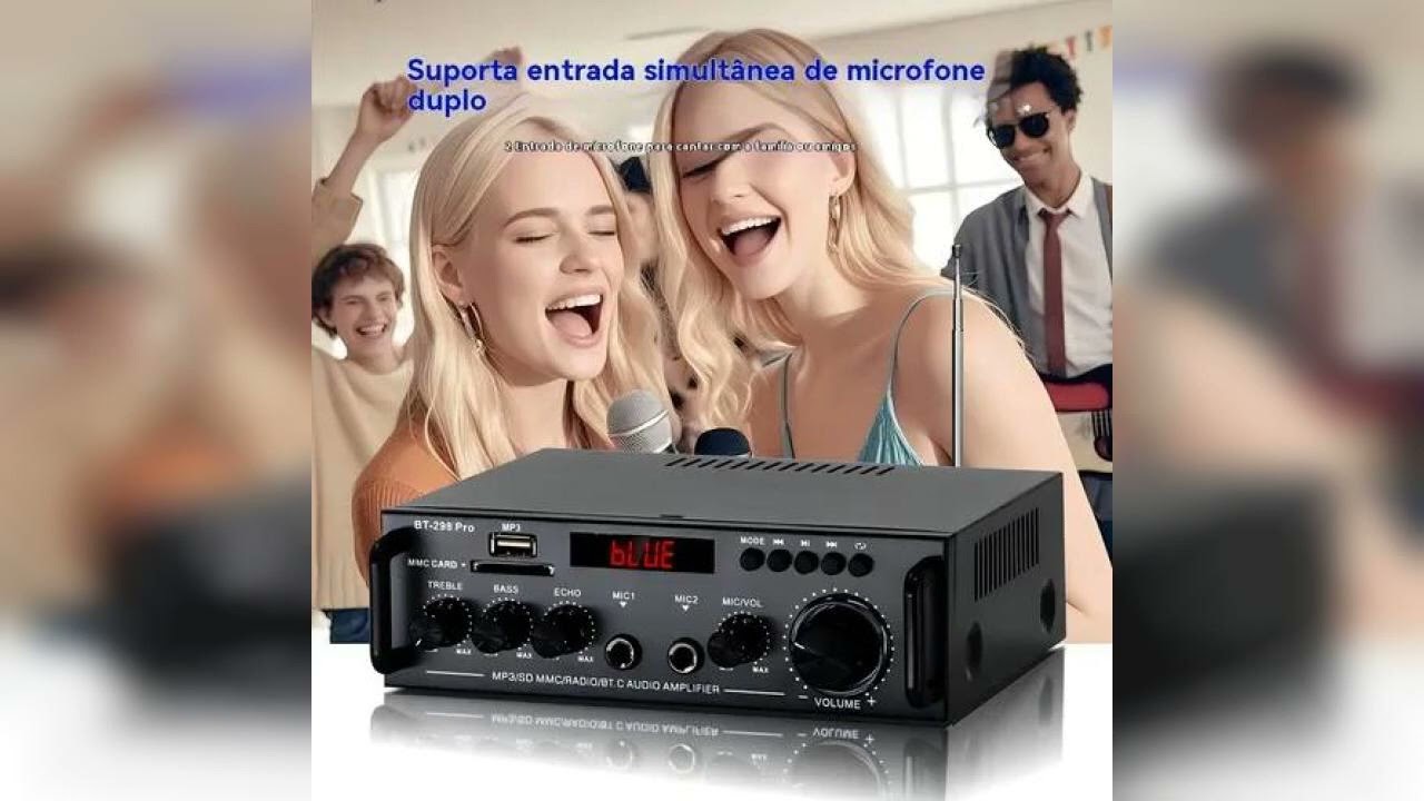 Review: Amplificador Bluetooth 160W RMS FM Karaokê USB SD Entrada Mic Modelo BT-298PRO