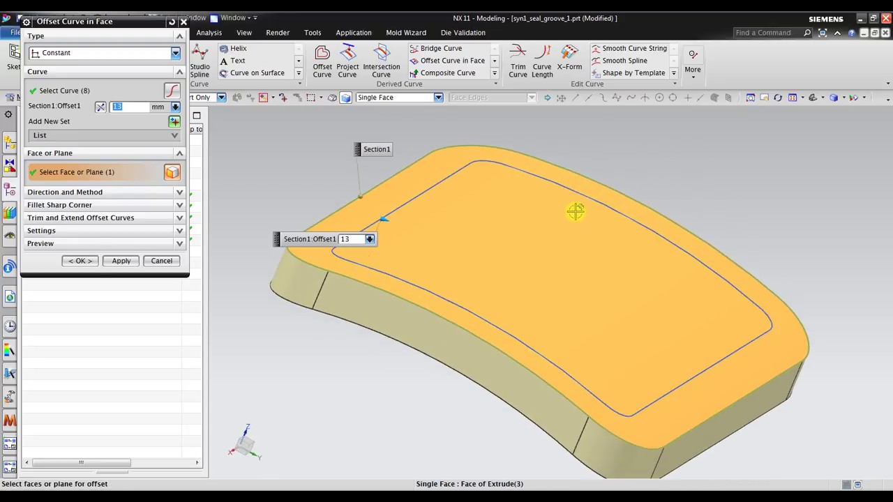 NX CAD : Project Curves from Sketch or Offset Curves in Face ?