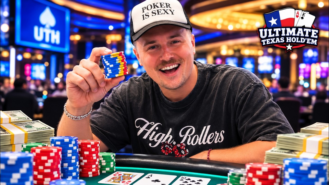ЛУЧШАЯ сессия в Ultimate Texas Hold'em в моей жизни! (ВЫСОКИЕ СТАВКИ)