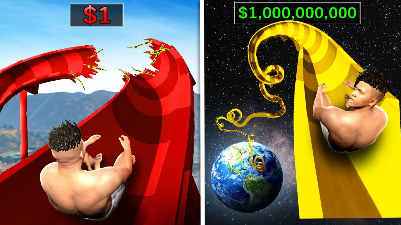 $1 VS $1,000,000,000 Waterslide in GTA 5!