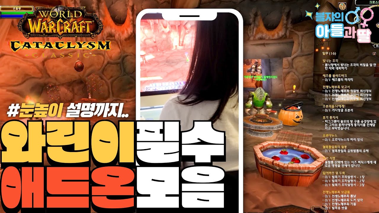 [와우 클래식] 와린이 필수 애드온 대방출!! 눈높이 설명까지~ 와린이 남매의 와우클래식 모험