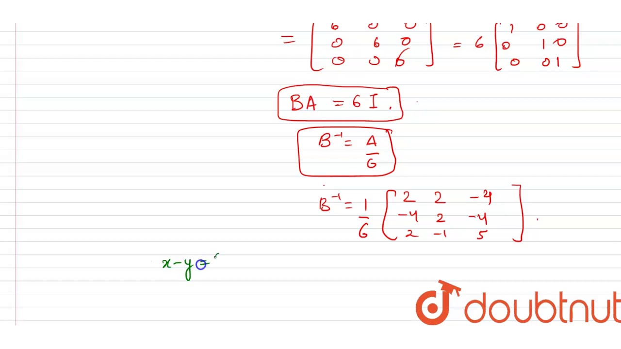 If `A=|(2,2,-4),(-4,2,-4),(2,-1,5)|` and `B=|(1,-1,0),(2,3,4),(0,1,2)|` then find BA and use ths to
