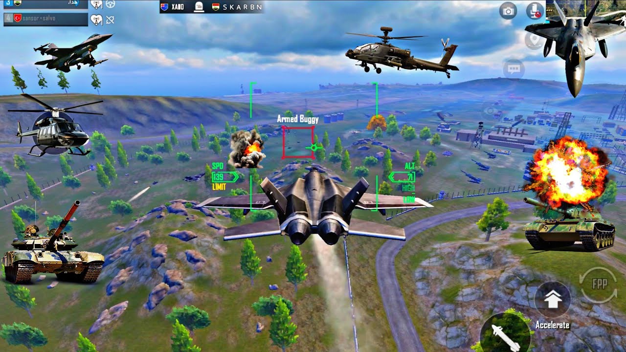 I Destroy Helicopter with Jet 💥!! & Hit buggy Tank in Military base 🔥