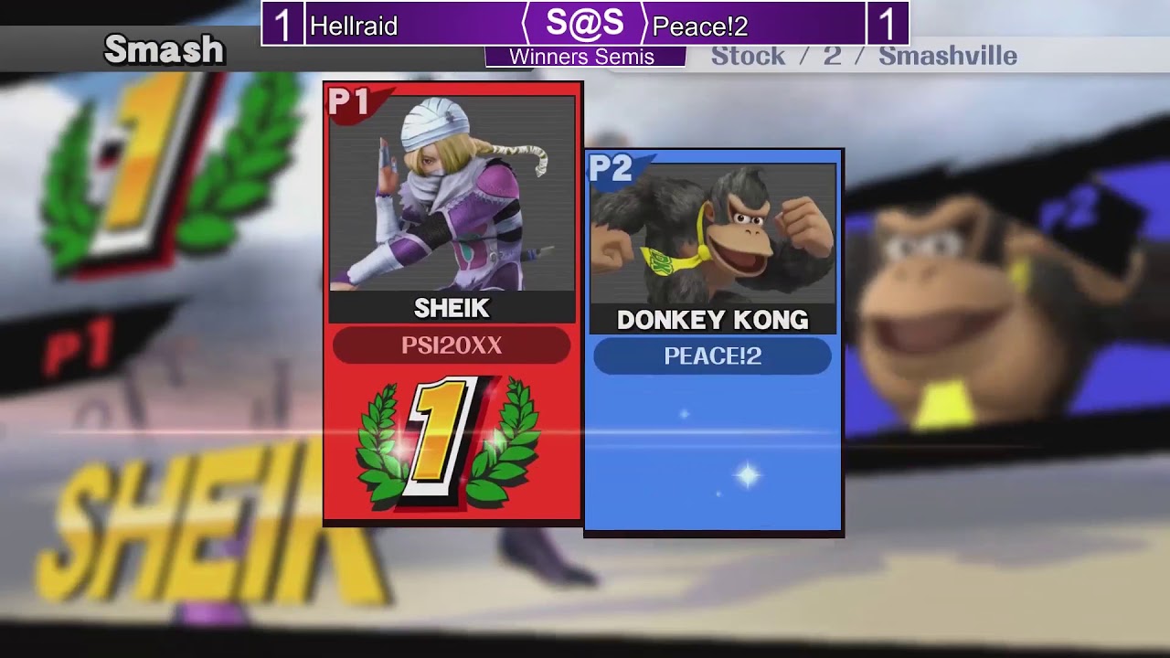 Smash@Sunken #53 - Hellraid (Sheik) vs Peace!2 (Donkey Kong) - Wii U Singles WS
