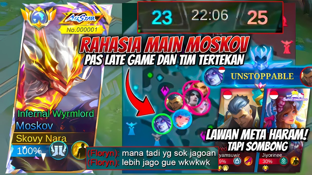 CARA GLOBAL MOSKOV LAWAN META HARAM TAPI SOMBONG! MATCH HARD GAME PENUH PERJUANGAN!! ~ MLBB