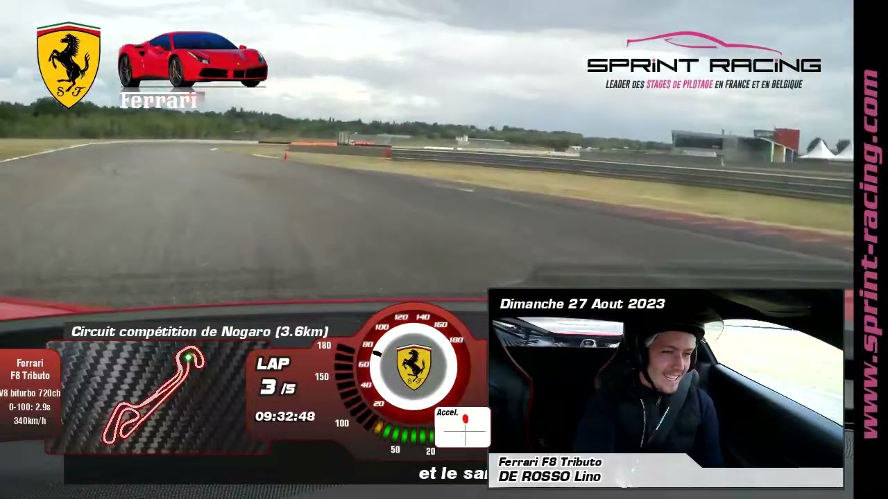 Ferrari F8 Tributo 720cv circuit de nogaro 27/08/23