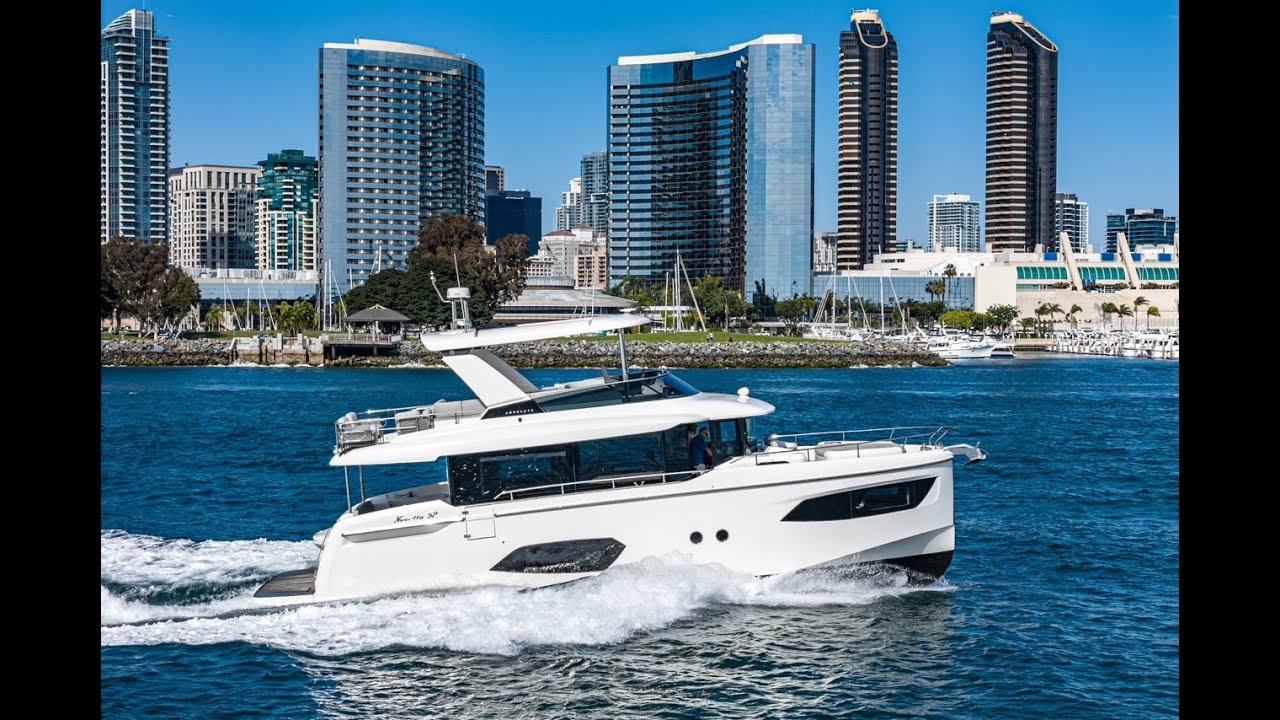 2023 Absolute Navetta 52 Flybridge Powerboat Yacht For Sale in California Video Walkthrough Drone