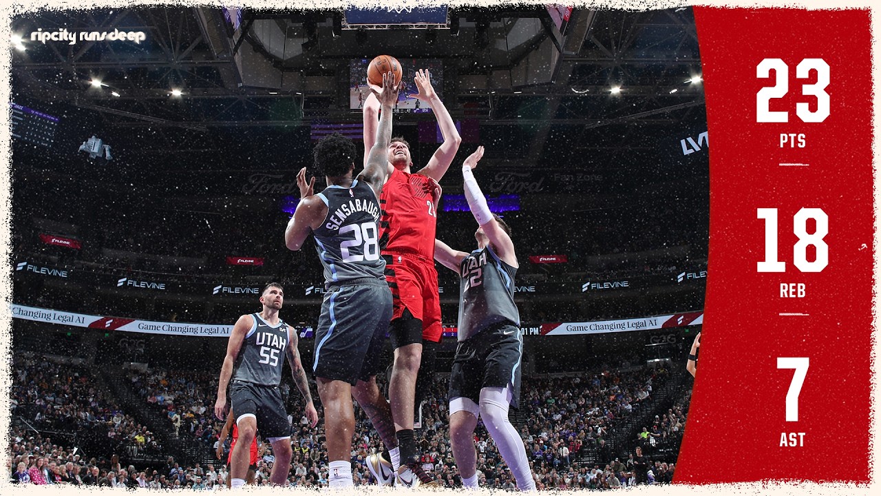 Donovan Clingan Has A CRAZY GAME 23 Points & 18 Rebounds | Trail Blazers at Jazz | February 12, 2026
