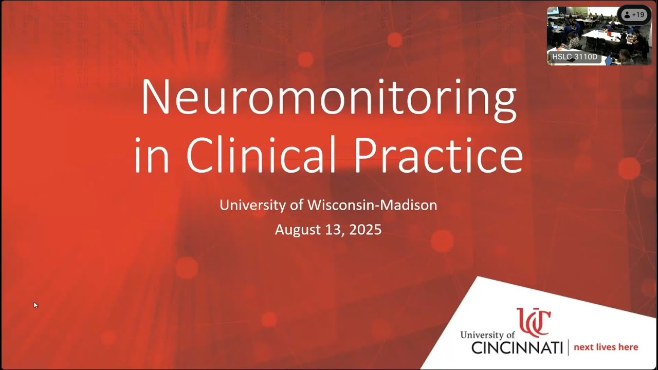 Dept of Neurosurgery Grand Rounds Dr Brandon Foreman speaking Aug 13, 2025