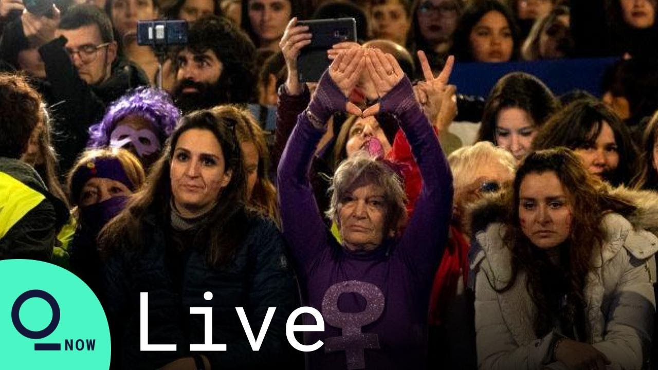 LIVE: Protesters Rally in Barcelona on International Women's Day