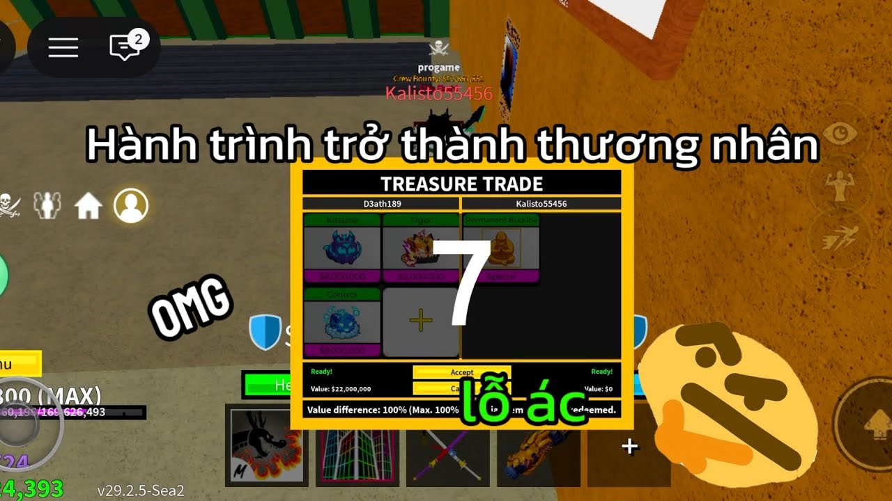 Hành trình trở thành thương nhân Trade tìm Kitsune trong blox fruit 