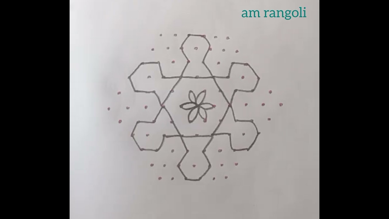 Simple 11×6 Pot🍯& tree🌴design🌸 | art | festival | rangoli | Viralvibes | muggulu | @AMrangolivlogs25