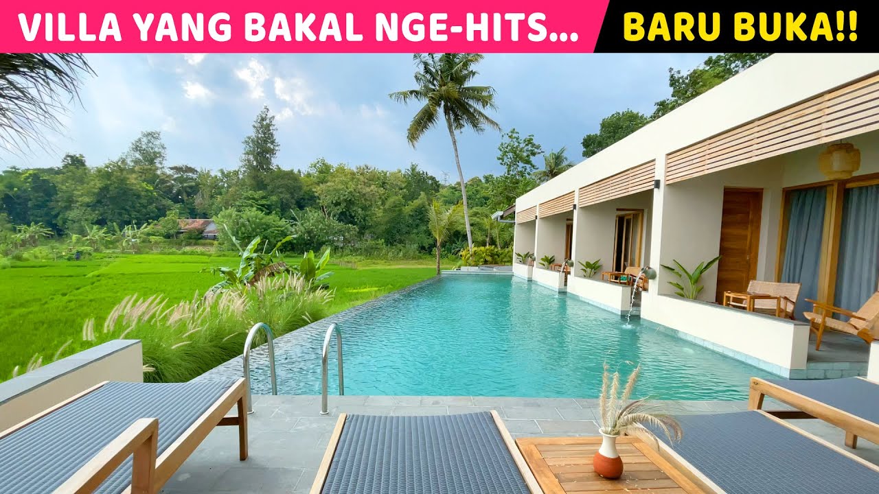 INFINITY POOL VIEW SAWAH! Villa Jogja Senang | Villa Bagus di Jogja