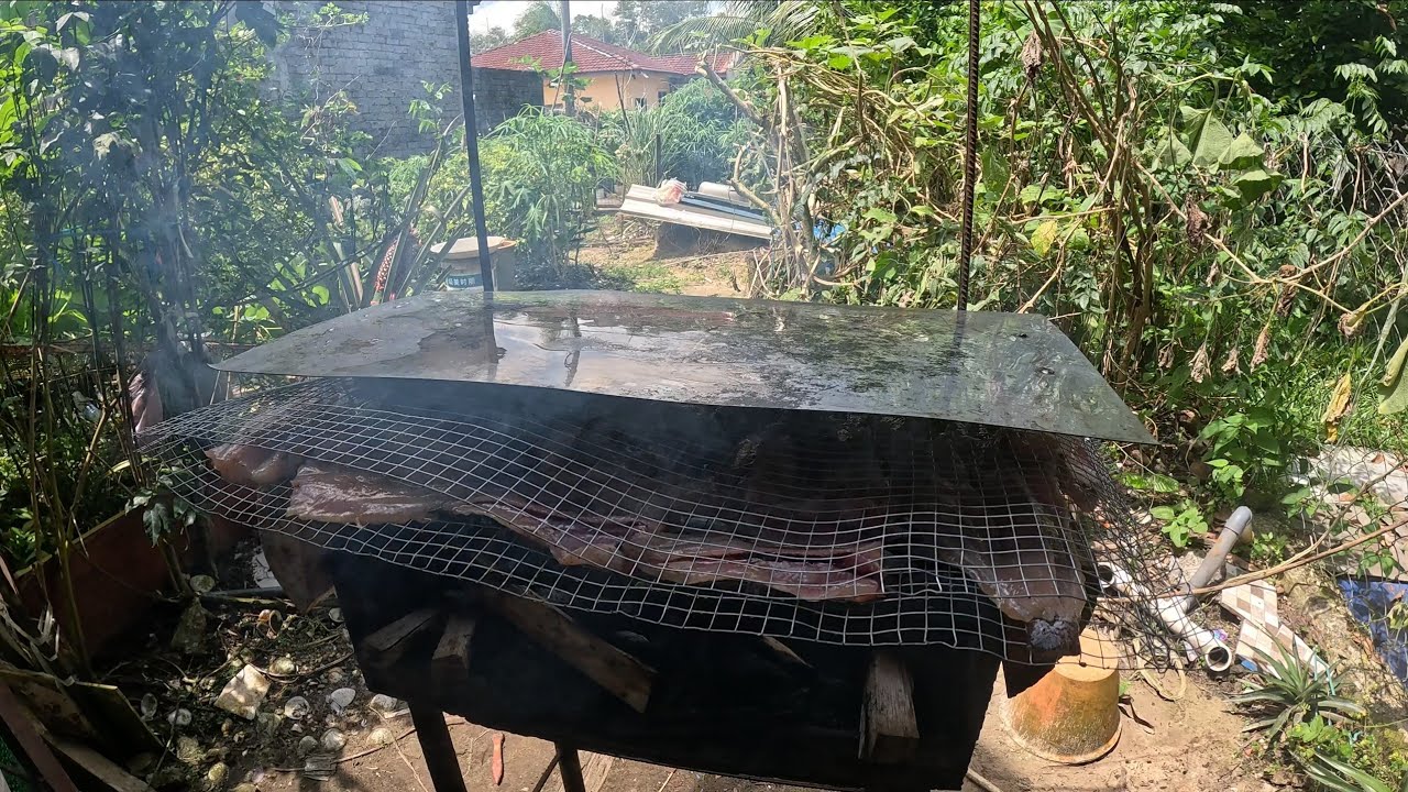 Menyalai ikan haruan hasil pancing kemarin ll Mengambil cili dan sayur kacang belimbing