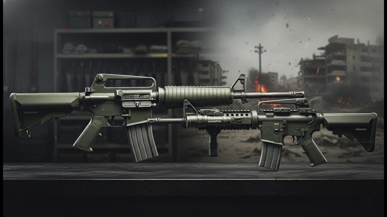 M16A2 to M4: The M16 rifle was converted to the M4 Carbine in the US military.