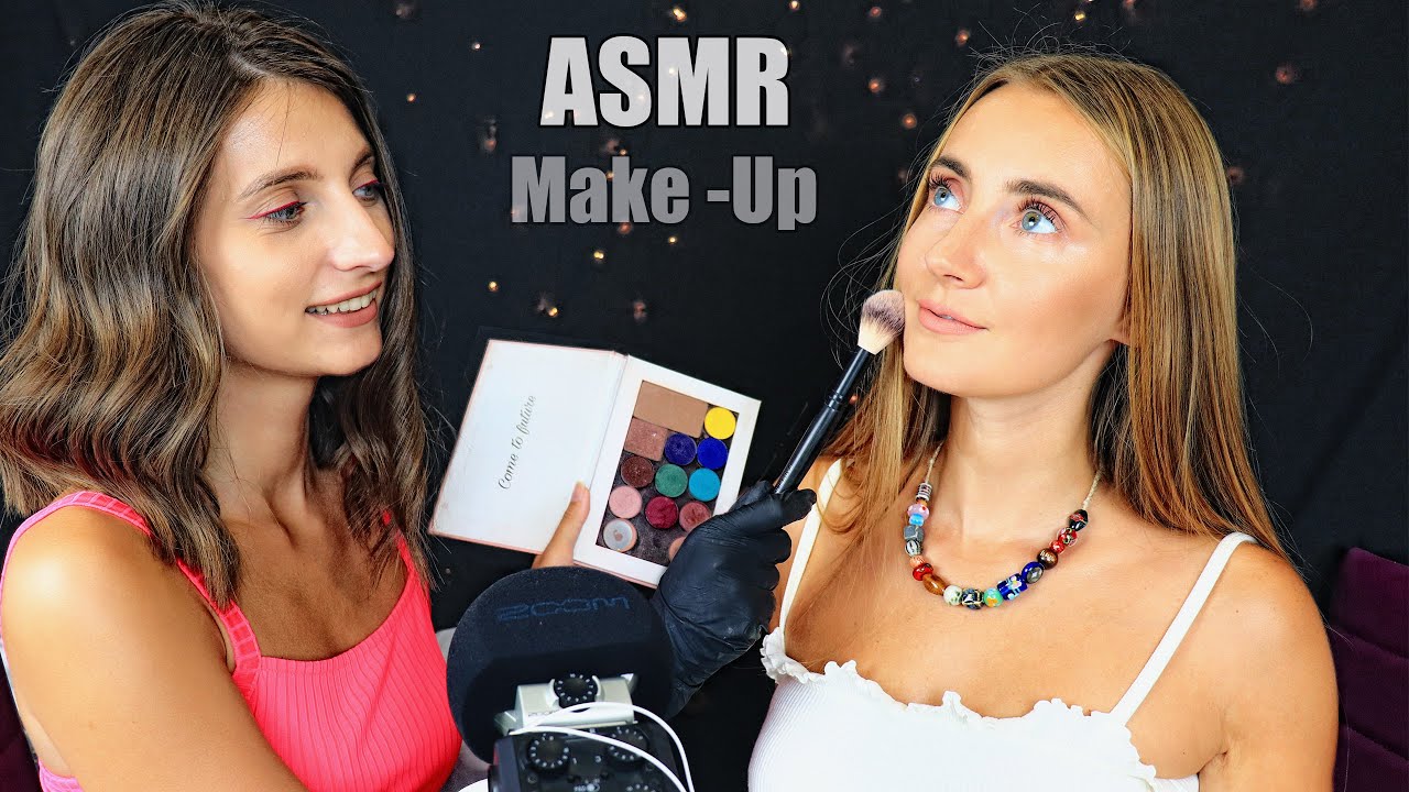 ASMR MAKEUP Artist my SISTER does my Make-Up | АСМР СЕСТРА визажист ДЕЛАЕТ МНЕ МАКИЯЖ