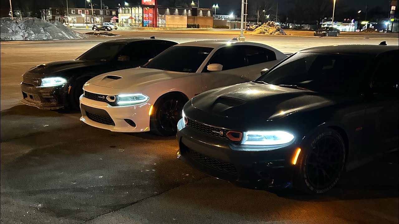 DRUNK MUSTANG ALMOST CRASHES TRYING TO RACE SCATPACK *COPS CALLED*