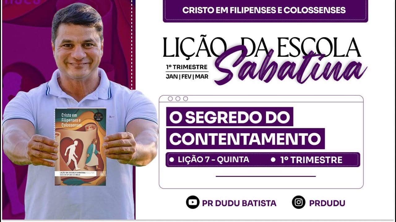 Lição da  Escola Sabatina ADULTOS , Quinta 12/02/2026  