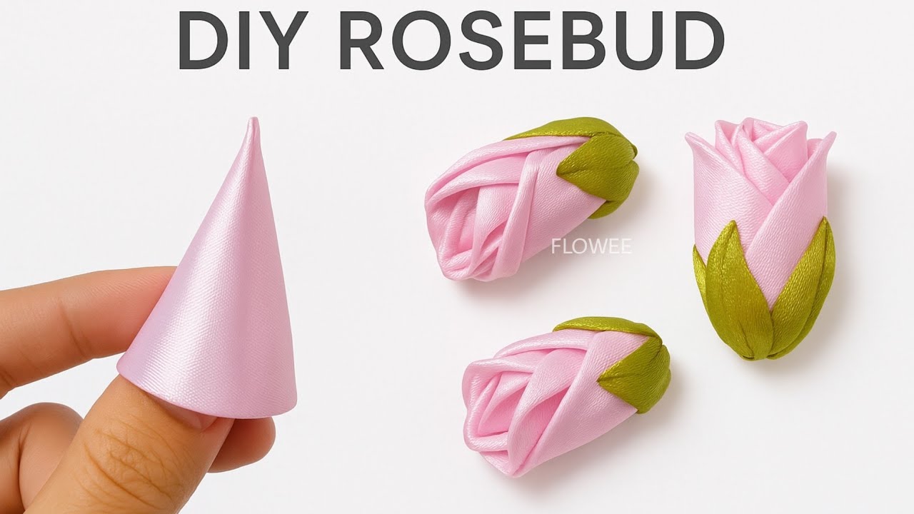 How to Make a Satin Ribbon Rosebud | Easy DIY Flower Tutorial