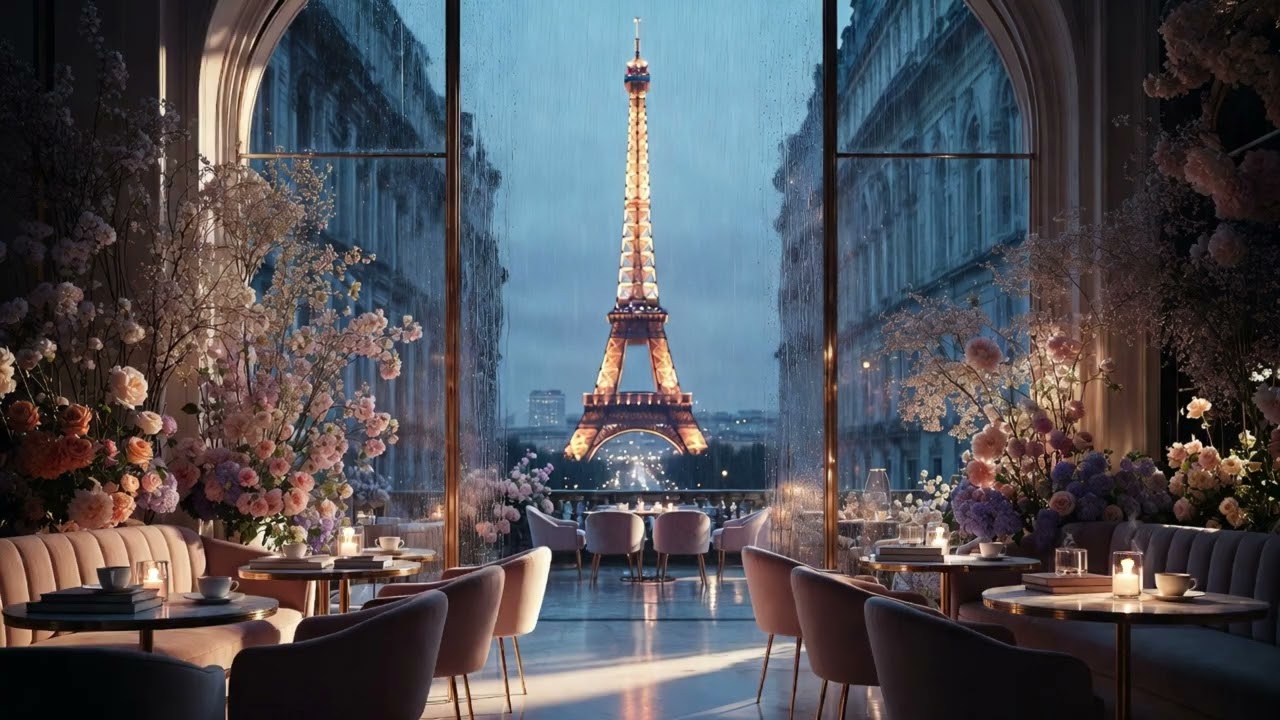 Rainy Day in a Paris Café ☕ Soft Piano & Cozy Luxury Ambience