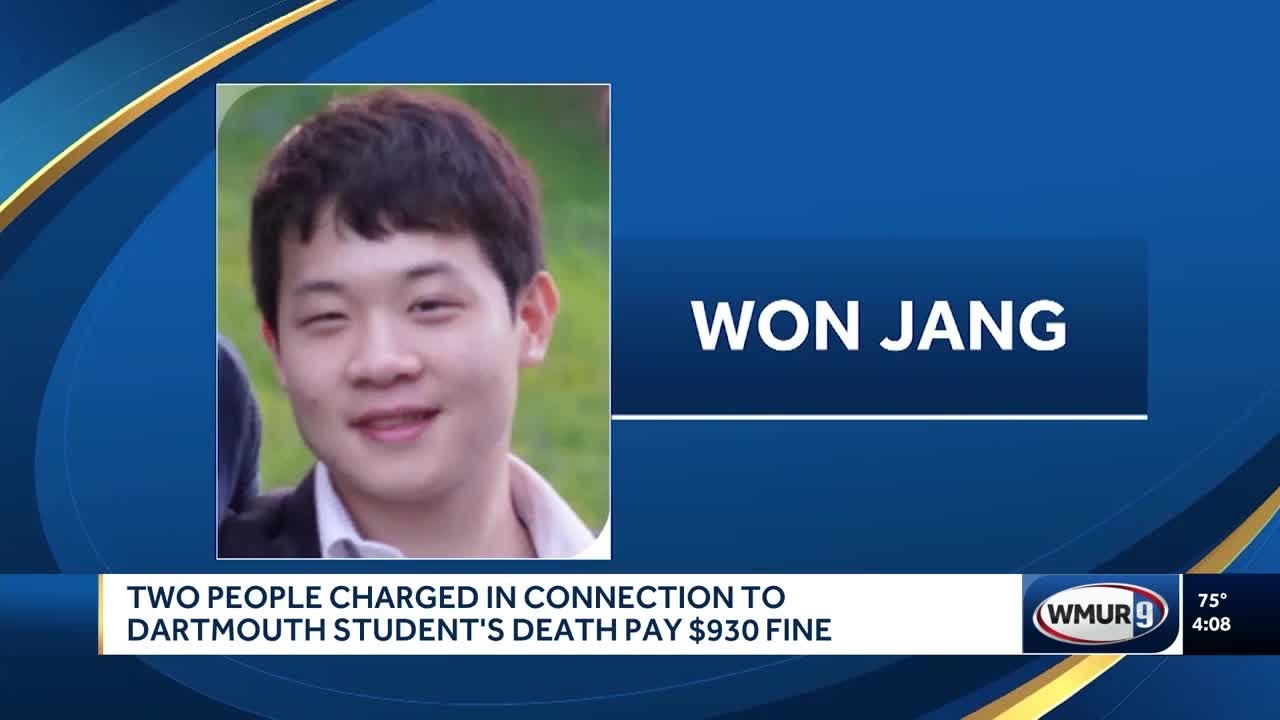 2 charged in connection to Dartmouth student's death each pay $930 fine