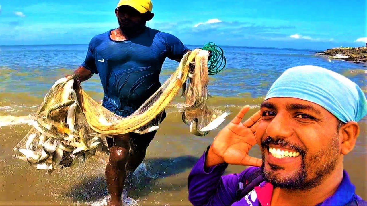 මෙහෙමත් විසිදැල් ගැහිල්ලක් | Unbelievable cast net fishing | @wishwatiyubaya  👣😲💯
