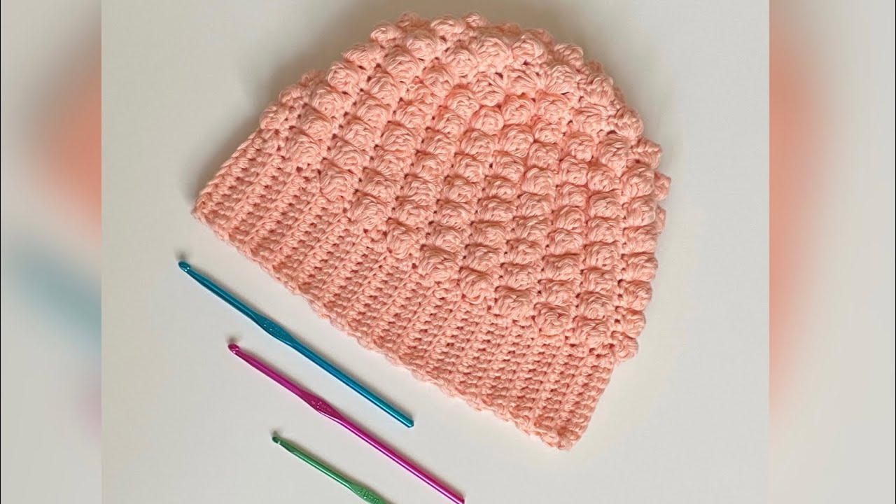 Crochet - Bobble Stitch Beanie Hat / Winter Hat - Very Easy Pattern