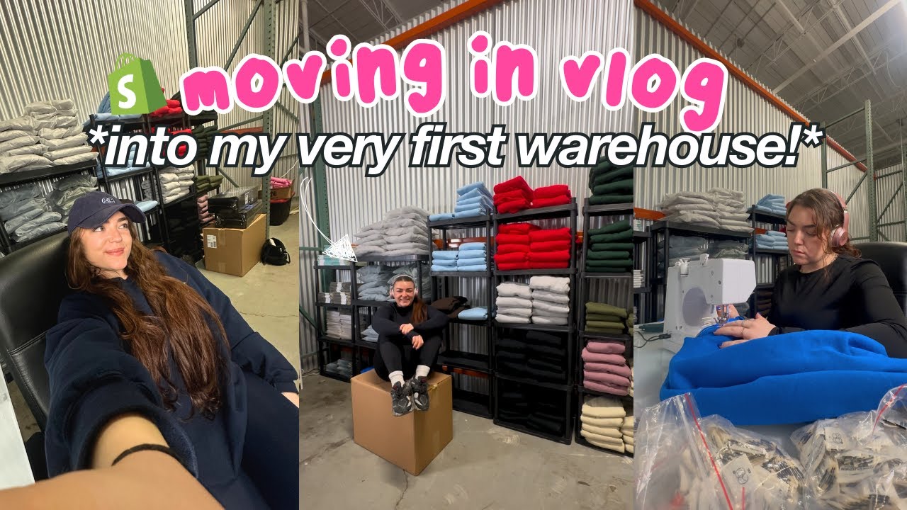 small biz vlog: moving into my FIRST EVER warehouse!🌸📦setting up, put away inventory, pack orders