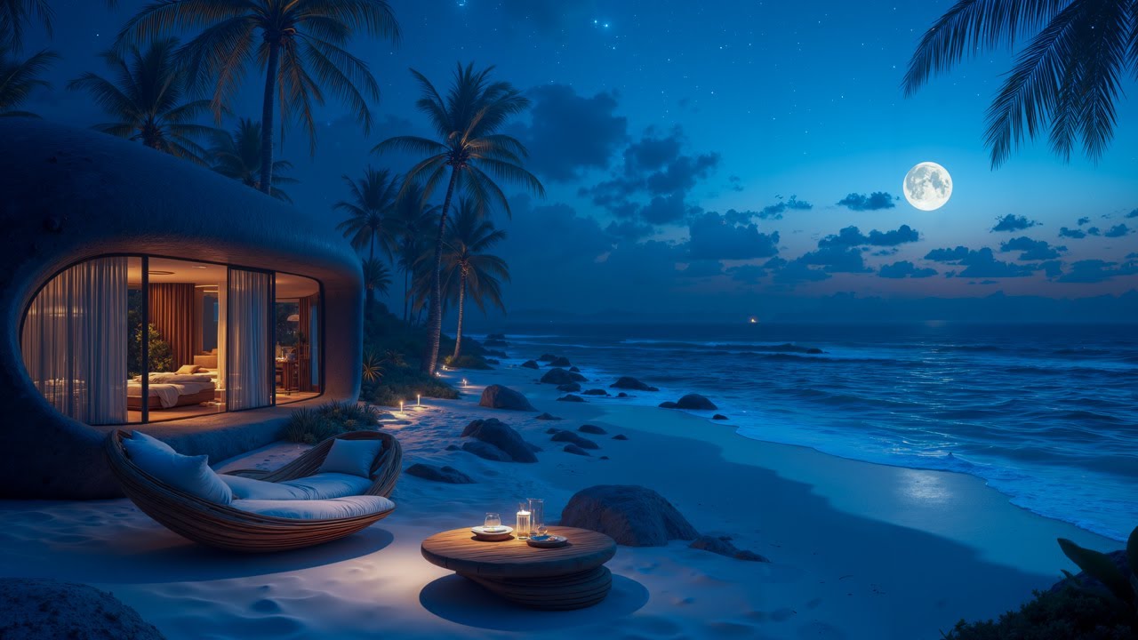 No Ads • Deep Healing Sleep in Tranquil Night • Sleep Music With Ocean Waves for Stress Relief
