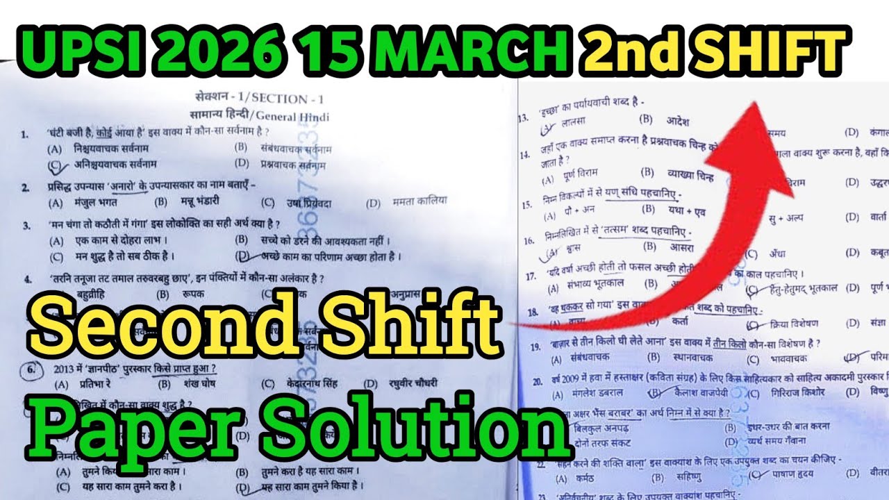 UPSI Exam Analysis 2026 || UPSI 15 March 2nd Shift Analysis || UPSI 2nd Shift Analysis 