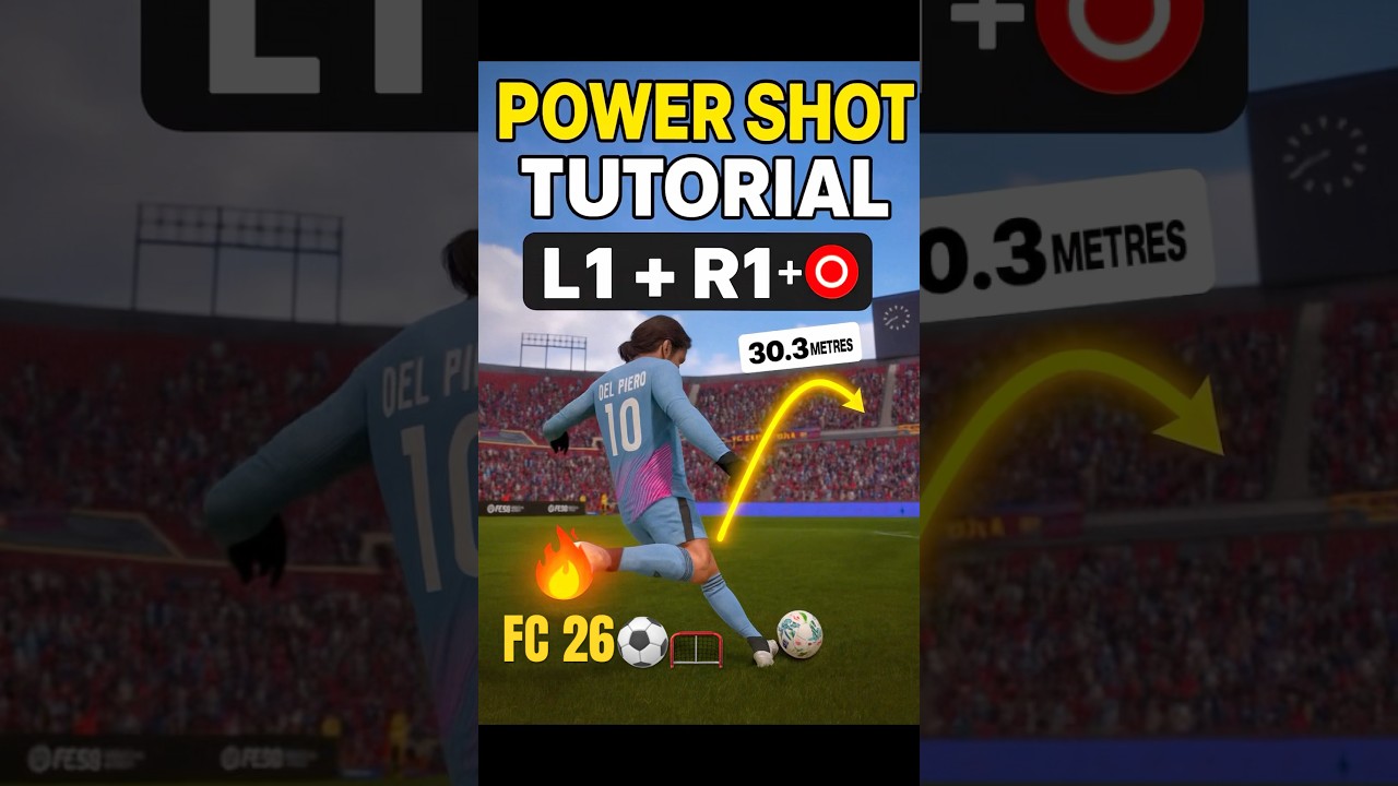 EA FC 26 PS5 Tutorial 🎮 | POWER SHOT Guide ⚡#fc26 #powershot #tutorial #fifa #ps5 #viral #fc25