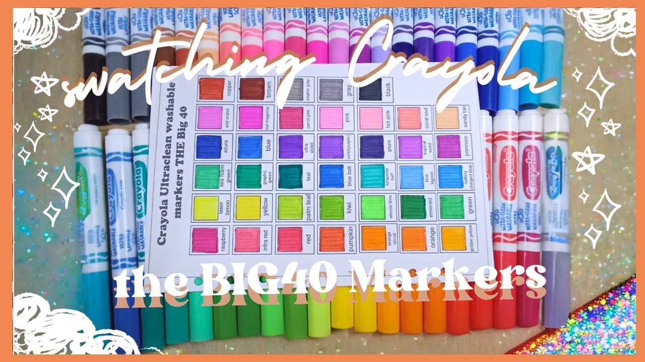 🌈CRAYOLA THE BIG 40 COLOR SWATCHES