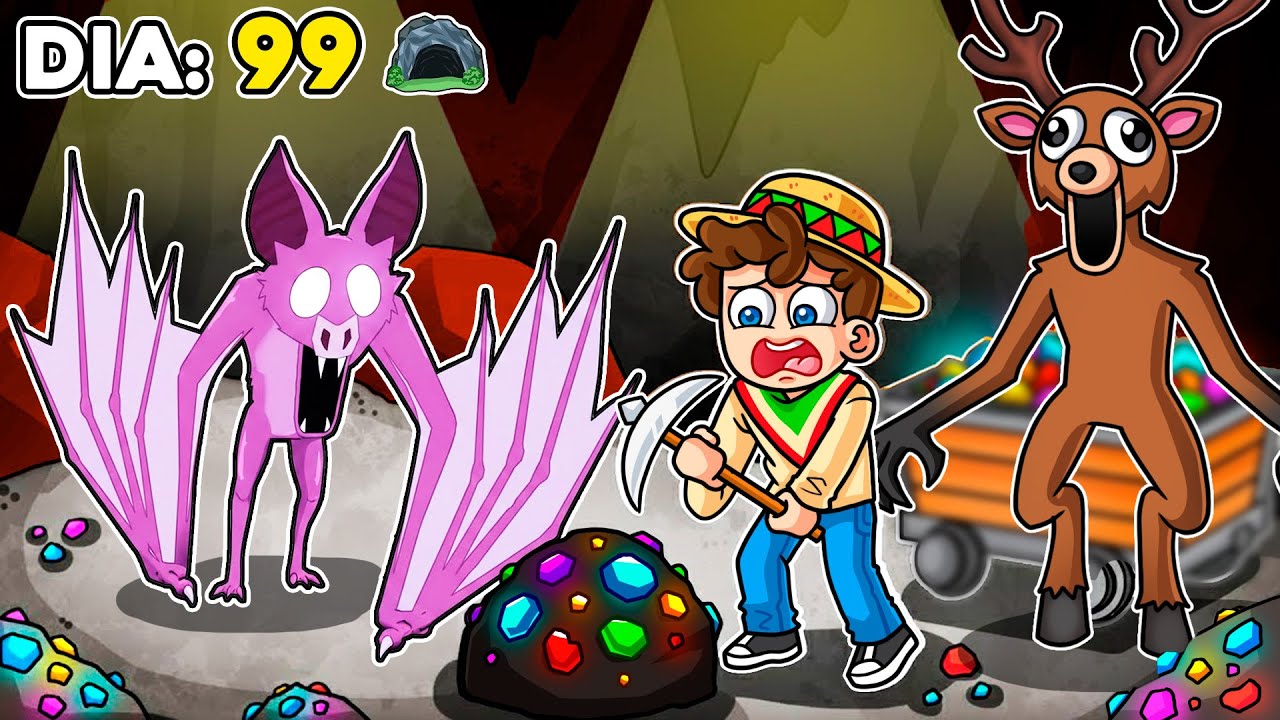 ¡SOBREVIVÍMOS 99 DIAS en la CUEVA! 😲🦇🦌🪨 SILVIOGAMER en 99 Noches en el Bosque