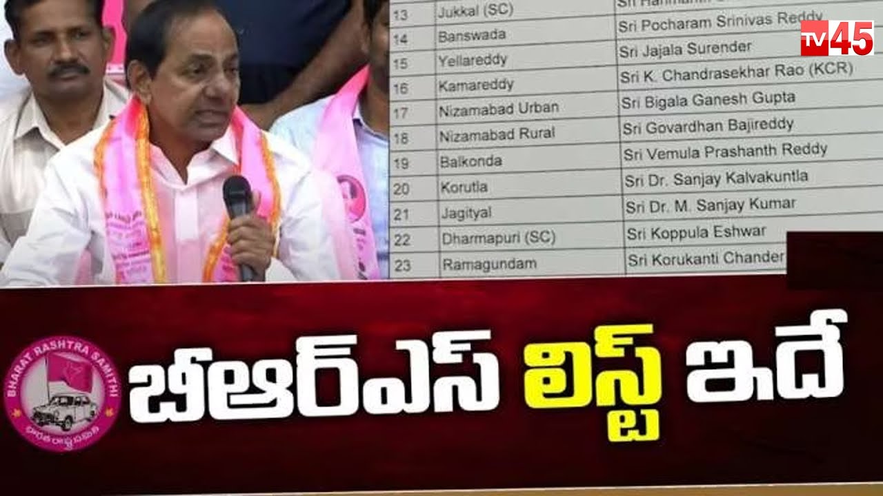 KCR Announced BRS MLA Candidates First List | Telangana 2023 Election@TV45.Online