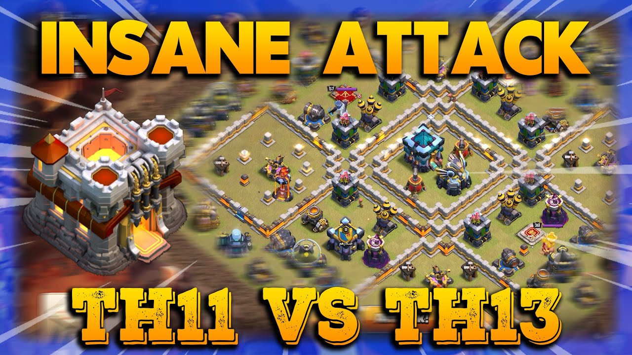 Insane Attack !! TH11 VS TH13 With QUeen Charge Dragon Staretgy | Clash Of Clans