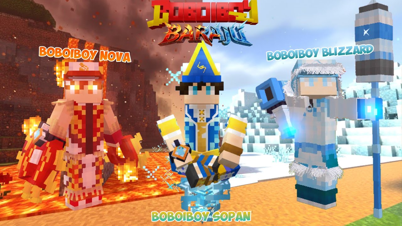 ADDON BOBOIBOY BARAJU KUASA ELEMENTAL NOVA & BLIZZARD!? MINECRAFT MOD