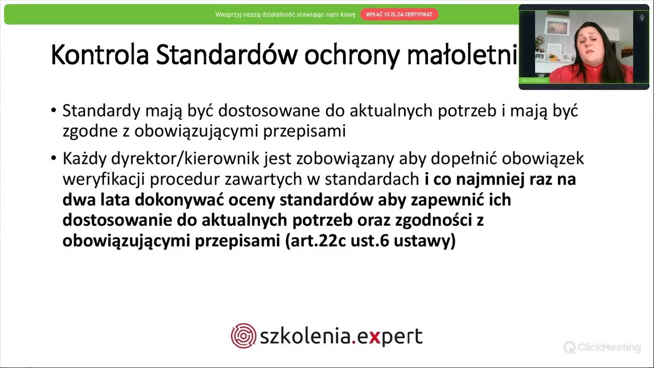 Kontrola Standardów Ochrony Małoletnich. Spotkanie z ekspertem 09.05.2025 r.