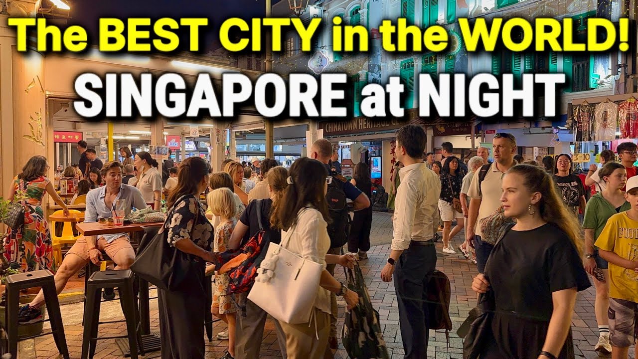 SINGAPORE at NIGHT 2025 🇸🇬 Hawker Food Tour, Chinatown Street Market & Marina Bay!
