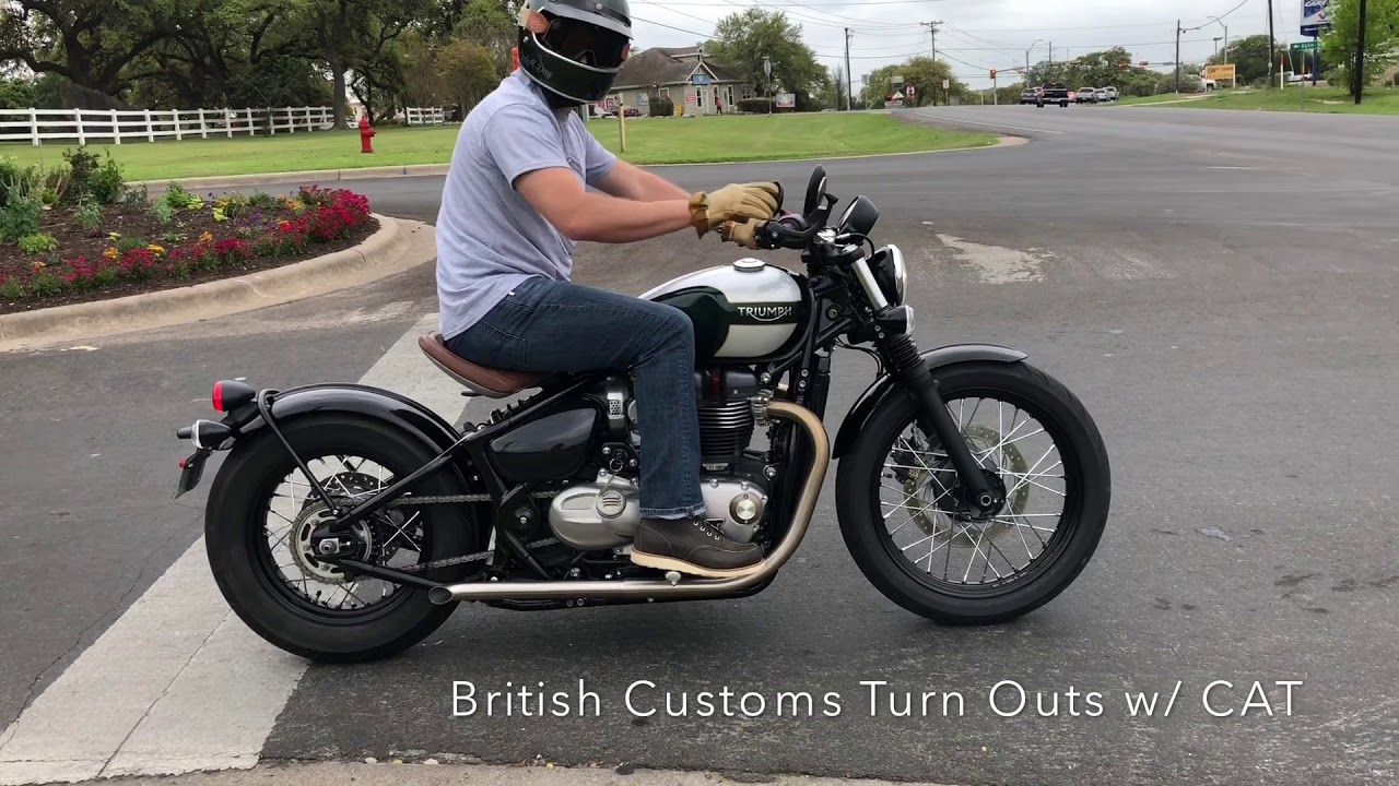 Triumph Bonneville Bobber Stock Exhaust vs British Customs