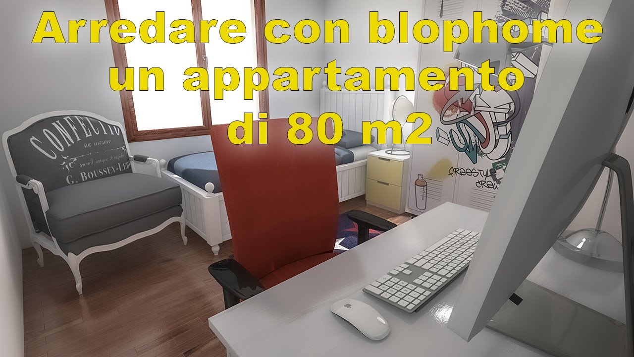 Arredare con blophome : un appartamento familiare di  80 m2 con due camere da letto.