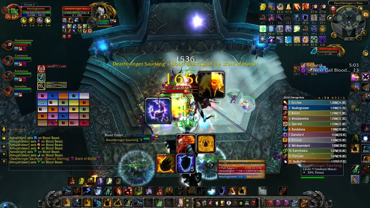 Spell Hance Shaman Wotlk Warmane on Deathbringer Saurfang 25 HC