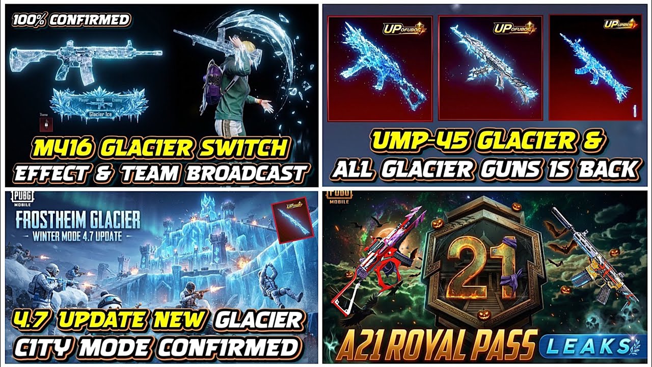UMP-45 GLACIER IS BACK😍| AKM STAR SEA IS RETUNE🥶| M416 GLACIER SWITCH EFFECT🔥| A21 ROYAL PASS🤯PUBGM