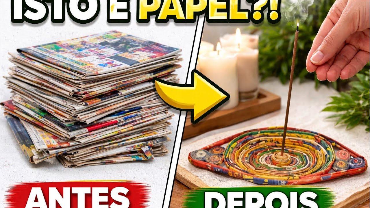 Queimador de incensos com papel de revista