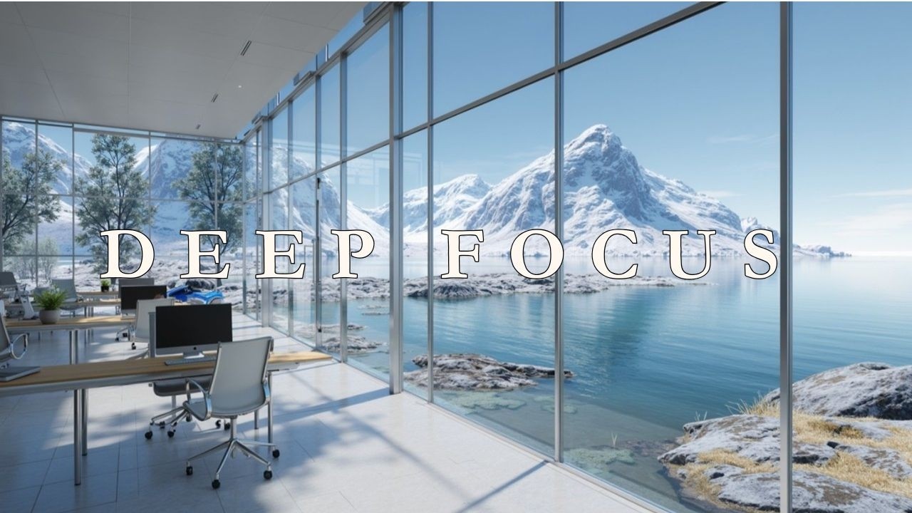 Deep Focus Music for Productive CEO Work in Winter Mountains Office Vibe 🏔️